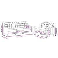 2-delige Loungeset met kussens stof taupe - thumbnail