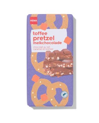 HEMA Chocoladereep melk toffee pretzel 180gram