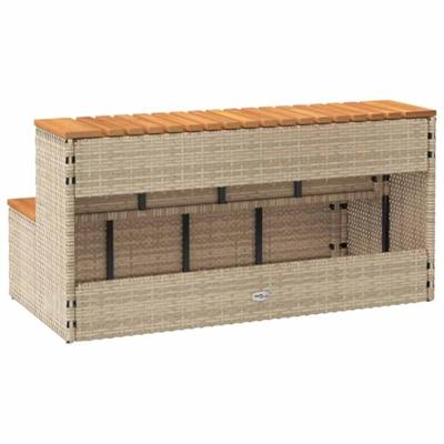 VidaXL Hottub-opstap 100x50x50,5 cm poly rattan&massief acaciahout VidaXL Hottub-opstap 100x50x50,5 cm poly rattan&massief acaciahout