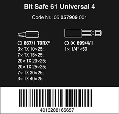 Wera Bit-Safe 61 Universal 4, 61 -delig - 1 stuk(s) - 05057909001