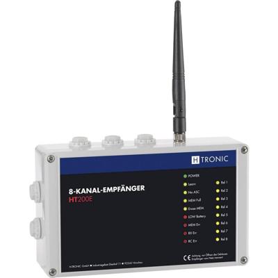 H-Tronic HT200E Radiografische ontvanger 8-kanaals Frequentie: 868.35 MHz, 869.05 MHz, 869.55 MHz 12 V Bereik max. (in het vrije veld): 200 m H-Tronic HT200E Radiografische ontvanger 8-kanaals Frequentie: 868.35 MHz, 869.05 MHz, 869.55 MHz 12 V Bereik max. (in het vrije veld): 200 m