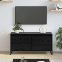 TV-kast met lade Zwart Eiken 100 x 36 x 49.5 cm Bewerkt hout - thumbnail