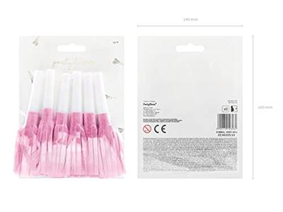Feesttoeter lichtroze metallic 6 stuks