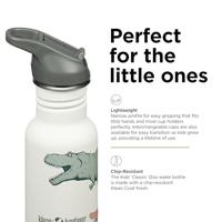 Klean Kanteen Kid Classic Narrow 355ml/12oz + Flip/Sportdop Drinkfles Dino Skate 355ml - thumbnail