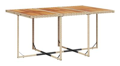 11-delige Tuinset met kussens poly rattan beige
