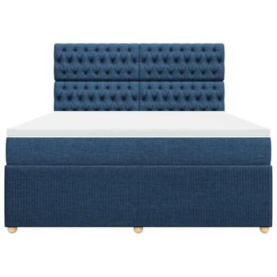 Boxspring met matras stof blauw 180x200 cm