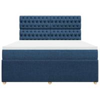 Boxspring met matras stof blauw 180x200 cm - thumbnail