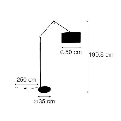 QAZQA Moderne vloerlamp goud velours kap zwart 50 cm - Editor