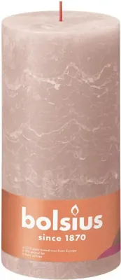 Bolsius stompkaars rustiek shine 10x20cm misty pink