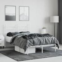 Bedframe met hoofdbord metaal wit 120x200 cm - thumbnail
