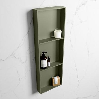 MONDIAZ EASY Nis 89,5x29,5cm in solid surface kleur Army | Army. 3 vakken geschikt voor in- of opbouw