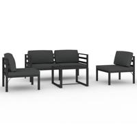 5-delige Loungeset met kussens aluminium antracietkleurig - thumbnail