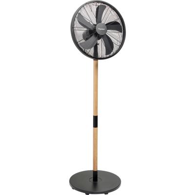Bestron dfs45wb design statiefventilator (zwart/houtkleur, ø 45 cm | stijlvol hout desgin)