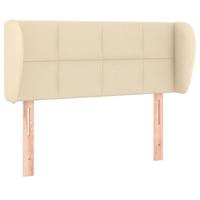 Hoofdbord met randen 83x23x78/88 cm stof crèmekleurig - thumbnail