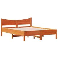 Bedframe massief grenenhout wasbruin 135x190 cm - thumbnail