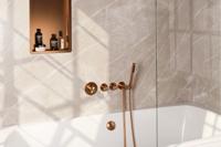 Brauer Copper Edition Badkraan inbouw - douchegarnituur - 3 gladde knoppen - handdouche staaf 1 stand - PVD - geborsteld koper 5-GK-046 - thumbnail