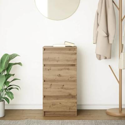 Dressoir 37,5x35x76 cm bewerkt hout artisanaal eikenkleurig