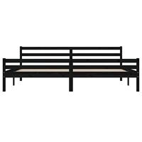 Bedframe massief hout zwart 200x200 cm - thumbnail