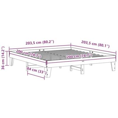 Bedframe zonder matras massief grenenhout wasbruin 200x200 cm Bedframe zonder matras massief grenenhout wasbruin 200x200 cm
