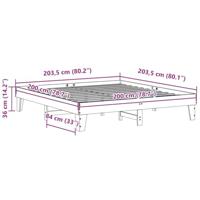 Bedframe zonder matras massief grenenhout wasbruin 200x200 cm - thumbnail