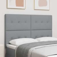 LED Hoofdbord met LED-striplichten Lichtgrijs 160 cm Polyester - thumbnail