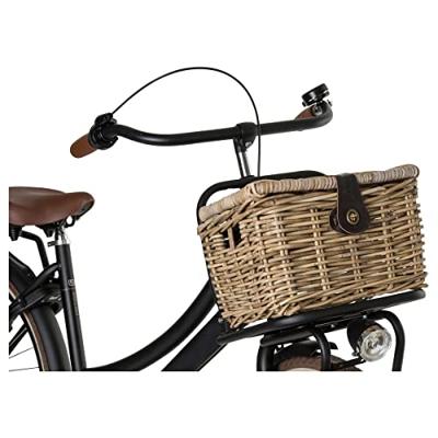 Rotan Fietsmand Junior Met Klep Naturel