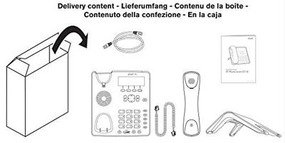 Snom D715 IP-telefoon, SIP bureautelefoon (5 configureerbare LED functietoetsen, vier-lijn B/W-scherm met achtergrondverlichting, XML mini browser), Wit, 00004381