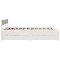 Bedframe zonder matras massief grenenhout wit 140x190 cm - thumbnail