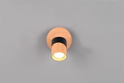 Trio Plafondlamp hout met zwartAruni - 801170132