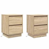 Nachtkastje 2 pcs Sonoma eiken 39 x 34.5 x 50 cm Bewerkt hout - thumbnail