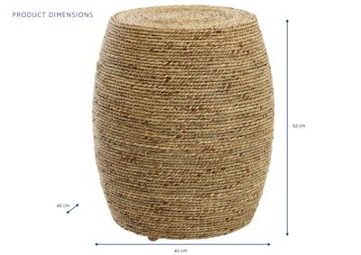 Voetensteun DKD Home Decor Bruin Lichtbruin Industriële hennep Touw Natuurlijk Stads 45 x 45 x 52 cm