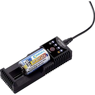 VOLTCRAFT CC1A Batterijlader NiMH, Li-ion, LiFePO, NiCd AA (penlite), AAA (potlood), C (baby), 10440, 10500, 12500, 12650, 13650, 14500, 14650, 16340, 16650,