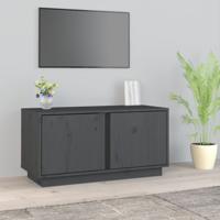 Tv-meubel 80x35x40,5 cm massief grenenhout grijs - thumbnail