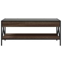 Salontafel met Infinity LED 90x50x38 cm bruin eikenkleurig - thumbnail