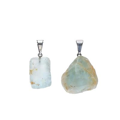 Ruwe Edelsteen Hanger Blauwe Topaas - 2 cm