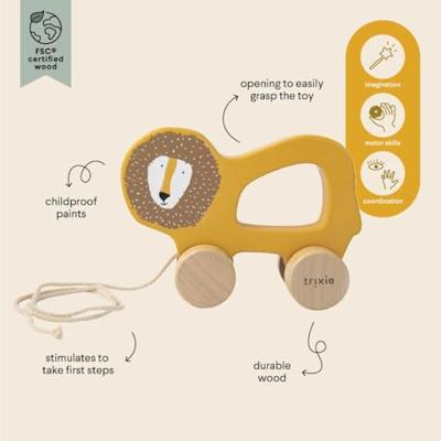 Trixie houten trekfiguur mr. lion Trixie houten trekfiguur mr. lion