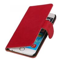 Echt lederen wallet hoes iPhone 6(s) Plus roze - thumbnail
