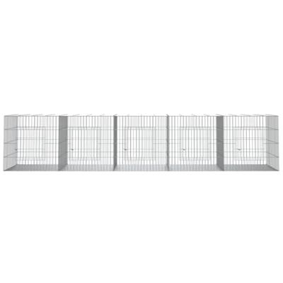 Konijnenkooi met 5 panelen 273x79x54 cm gegalvaniseerd ijzer - thumbnail