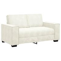 2-delige Loungeset met kussens fluweel crèmekleurig - thumbnail