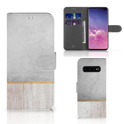 Samsung Galaxy S10 Plus | Book Style Case | Wood Concrete