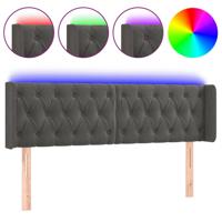 Hoofdbord LED 163x16x78/88 cm fluweel donkergrijs - thumbnail