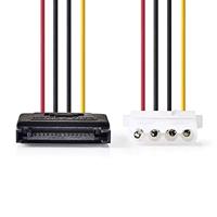 NEDIS Interne stroomkabel | SATA 15-pins stekker | Molex bus | verguld | 0,20 m | rond | PVC | verschillende | plastic zakken 0,20 m verschillende - thumbnail