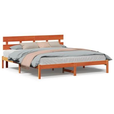 Bedframe met hoofdeinde Bruin 180 x 200 cm Massief grenenhout Bedframe met hoofdeinde Bruin 180 x 200 cm Massief grenenhout