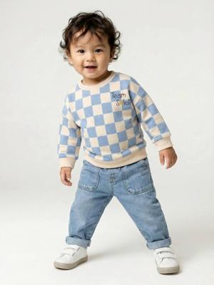Babyjeans met elastische taille double stone