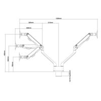 Neomounts FPMA-D750DSILVER Monitor-tafelbeugel Aantal monteerbare displays: 2 Display(s) 25,4 cm (10) - 81,3 cm (32) Grijs Zwenkbaar, Roteerbaar, Kantelbaar, - thumbnail