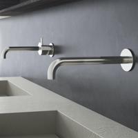 Wastafelkraan Uitloop Hotbath Cobber Rond 18 cm Geborsteld Nikkel - thumbnail