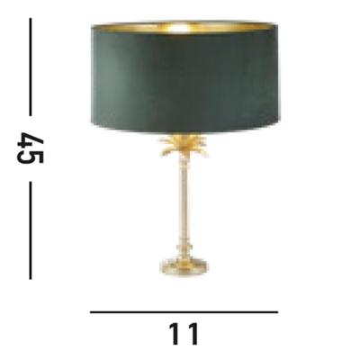 Searchlight TafellampPalm goud met groene kap - EU81210GR
