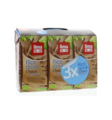 Lima Rice drink choco calcium 200ml bio 3 Stuks