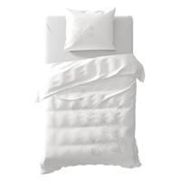 Yellow Taku dekbedovertrek - 1-persoons (140x200/220 cm + 1 sloop) - Linnen / Percal katoen - Wit - thumbnail