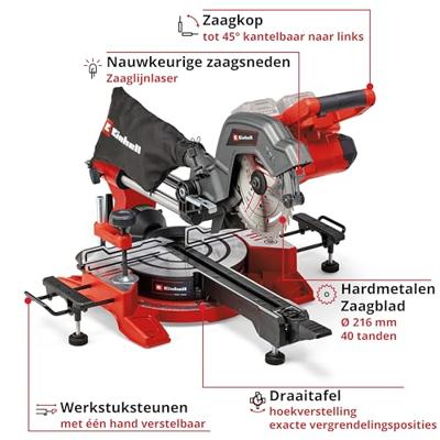 Einhell TE-SM 36/8 L Li-Solo Power X-Change Accu-kap- en verstekzaag Zonder lader, Zonder accu 216 mm 30 mm Einhell TE-SM 36/8 L Li-Solo Power X-Change Accu-kap- en verstekzaag Zonder lader, Zonder accu 216 mm 30 mm